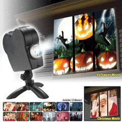 Halloween Santa Window Projector Festival Movies Display Christmas Lamp Light