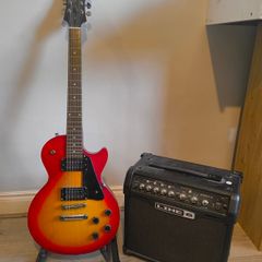 Epiphone & Line 6 amp with cables