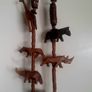 African handmade wooden necklace with giraffe rhino elephant zebra and lion in very good condition with no issues FREE STANDARD POSTAGE INCLUDED Image 2
