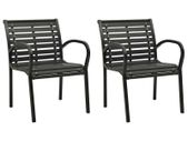 Garden Chairs 2 pcs Steel and WPC Black