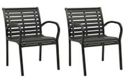 Garden Chairs 2 pcs Steel and WPC Black