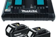 Makita 18v Lxt 5ah Twin Battery Bl1850 X 2 &amp; Twin Charger Kit Dc18rd 240v
