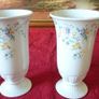 Antique 3 Pc Large Porcelain Vases With Floral Design By Royal Norfolk Staffordshire England Image 6