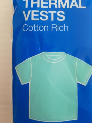 New 2 pack cotton thermal vests in wrapping