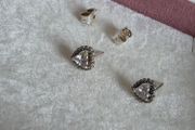 Pandora elevated heart stud earrings very good condition