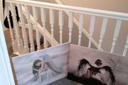 Beautiful angel canvases.  Price for two Diammante edge around canvas  lovely on a wall