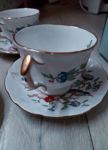 Vintage Aynsley 'Pembroke' Bone China Tea Set - 6 Cups & 6 Saucers - Made in England".
