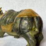 Vintage Chinese Rhinoceros (42cm/7kg) - Bronze With Gilt Accents, Stamped Image 5