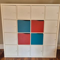 Kallax shelving unit 4x4 with doors