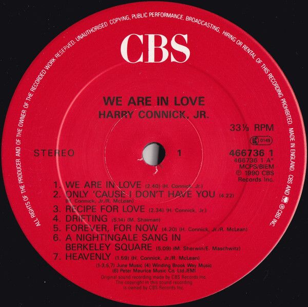 Harry Connick JR We Are In Love Vinyl album Jazz Easy Listening