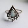 Vintage 925 Sterling Silver Crown Style Ring with Pear Shaped Opal Image 6