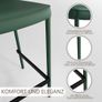 Single Bar Stool, Full Leather Bar Chairs, Kitchen Chairs with Backrest, Counter Stool, Bistro Stool with Footrest, Metal Frame, for Kitchen, Living Room, Bar, Retro, Dark Green Image 8