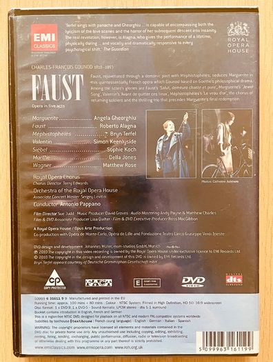 Gounod: Faust (royal Opera House - 2 Dvd Set)