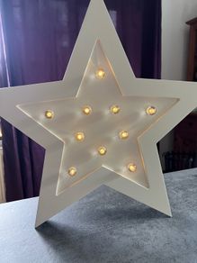 Cream wooden free standing star light