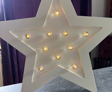 Cream wooden free standing star light