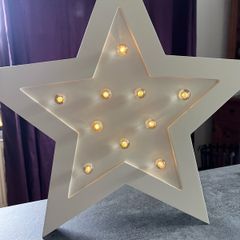 Cream wooden free standing star light