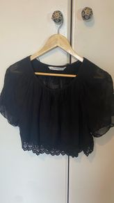 Zara embroidered cape top