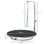Pet Grooming Table Rotatable Dog Drying Table with Adjustable Arm Non-Slip Tabletop Locking System Aluminium Alloy Edge Stainless Steel Frame Safety Leash 65 Black Image 2
