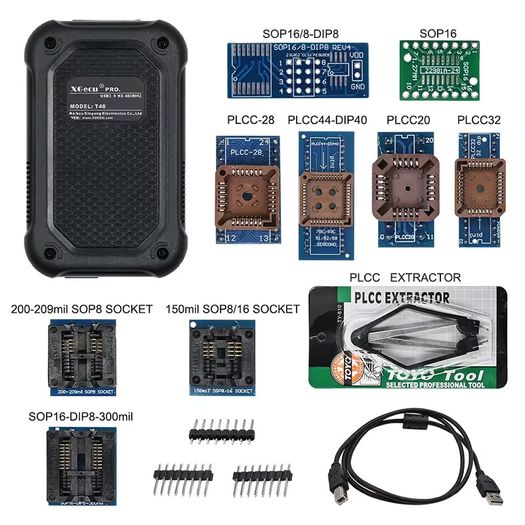 Xgecu T48 [tl866-3g] Programmer 10 Adapters 31000+ Ics For Eprom/mcu/spi/nor/nand Flash/emmc/ Ic Tester Replace Tl866cs Tl866ii