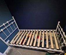 Gorgeous High Quality White Single Metal Bed Frame - Can Deliver