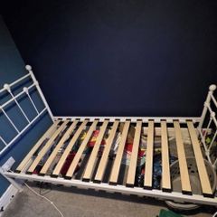 Gorgeous High Quality White Single Metal Bed Frame - Can Deliver