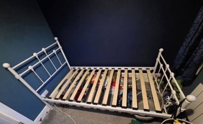 Gorgeous High Quality White Single Metal Bed Frame - Can Deliver