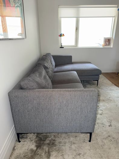 SOUL Broadway 2.5-Seater Sofa with Chaise Lounge in Grey