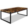 Coffee Table Teak Resin 110x60x40 cm Black and Brown Image 5