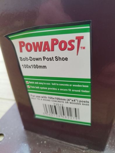 powapost bolt down post shoe, wall brackets lot