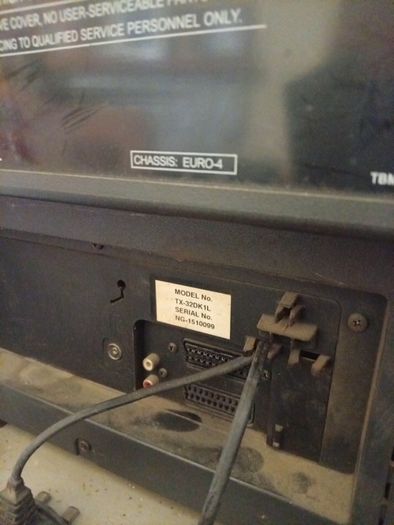 Television set with stand.