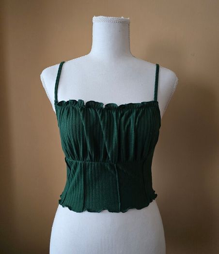 Green cropped cami
