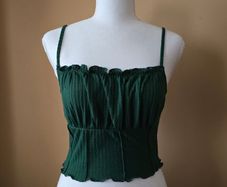Green cropped cami