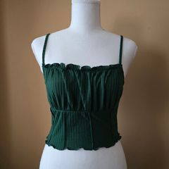 Green cropped cami