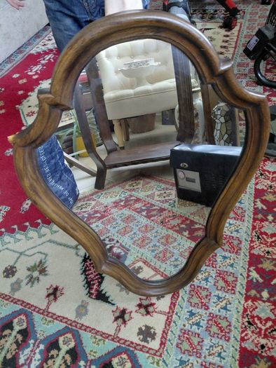 Vintage solid wood wall mirror