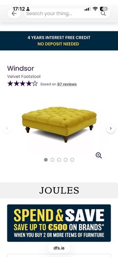 DFS Windsor Velvet Footstool