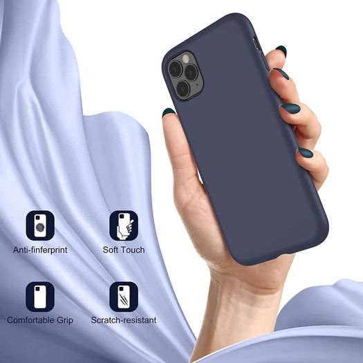 Liquid Silicone Case For iPhone 11 Pro Max Luxury Thin Soft Phone Cover New Blue - FHT6IP11PMLK