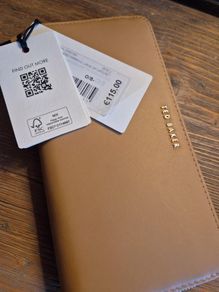 Ted Baker Garciea Tan Leather Wallet, Gold Hardware, Brand New with Tags