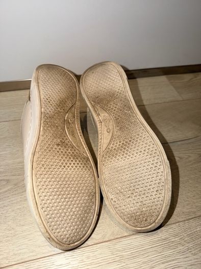 ALDO Women's Beige Leather Low Top Trainers - size UK 5