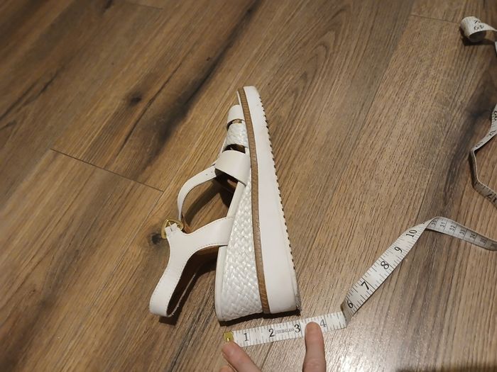 White wedge heel sandals