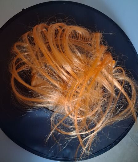 Kids Orange & Black Stripe with Orange Hair Witches Hat