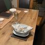 Rustic Wooden Table (180cm) & 6 Black Chairs Image 2