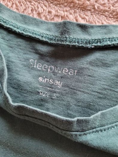 Sinsay Sleepwear Forest Green T-Shirt / Pyjama Top