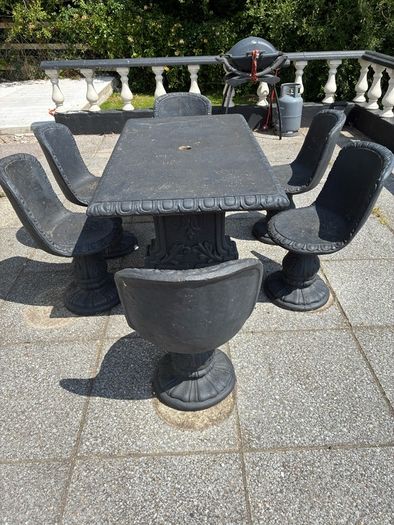 Solid Concrete Garden Dining Set