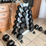 Rubber Hex Dumbbell Set + Upright Dumbbell Storage Rack Image 6