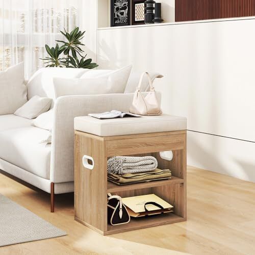 Small Shoe Storage Bench with Cushion & Drawer