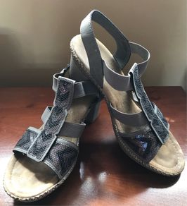Rieker Grey Suede Sandals