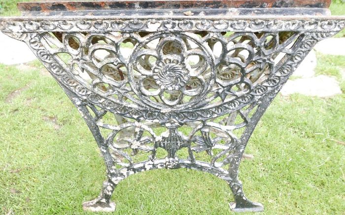 Antique Cast Iron Table Legs - Olde School Architectural Antiques (width 26" x height 25")