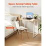 Folding Desk, 80 cm Small Foldable Table for Compact Spaces, Space Saving Computer Table, Sturdy Particleboard with Storage Hooks Image 3