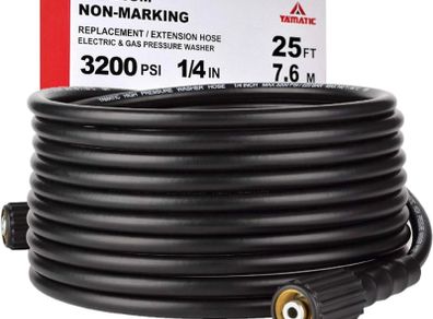 8M Pressure Washer Hose 1/4", 220 Bar/3200 PSI Kink Resistant High Power Washer Hose Replacement with M22 14mm Female Thread (FREE POSTAGE)