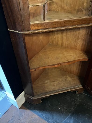 Mahogany corner display cabinet